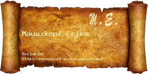 Mauszkopf Erika névjegykártya